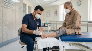 Diabetic foot care check at a physiotherapy clinic in Sector 1 Greater Noida West