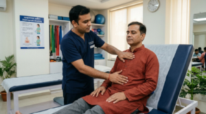 Chest physiotherapy breathing rehabilitation near La Residentia Greater Noida West