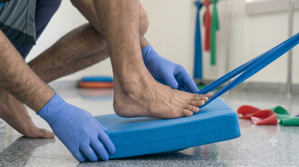 Balance retraining for ankle instability at a physiotherapy clinic in Sector 1 Greater Noida West