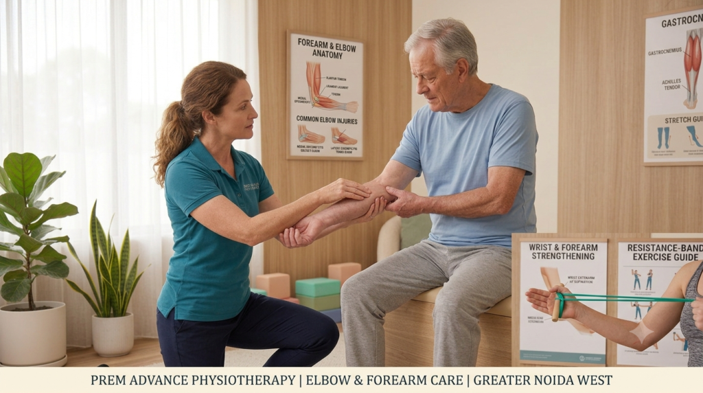 Physiotherapy for tennis elbow and golfer's elbow near Sector 1, Greater Noida West